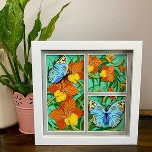 3D Gladiolus Butterfly Shadowbox
